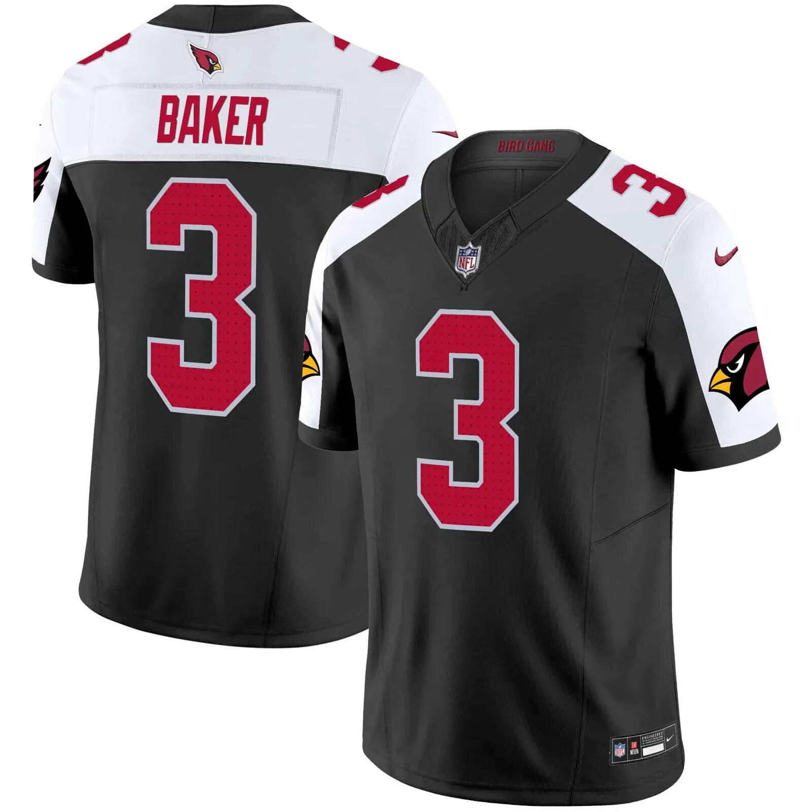Men Arizona Cardinals #3 Baker Black Nike 2024 Vapor Limited NFL Jersey